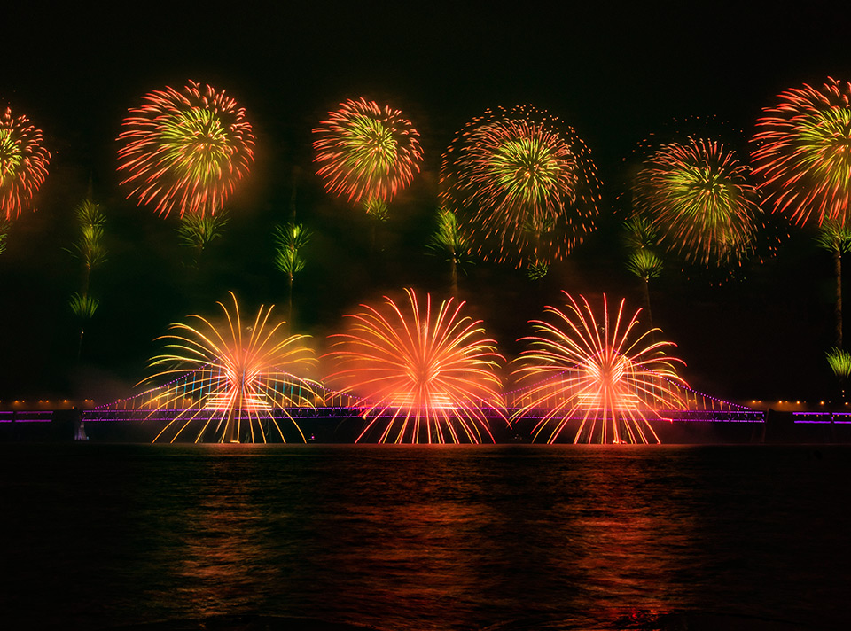 大連星海灣大橋跨年/元宵焰火秀