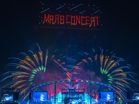 南京湯山華晨宇演唱會焰火秀